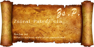 Zsirai Patrícia névjegykártya